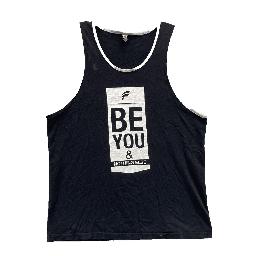 Be you T-Shirt Mens Large Black Tank Top Y2K Outdoors Hiking Skate Grunge Travel